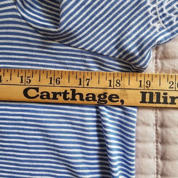 EUC LOFT VINTAGE SOFT STRIPED BOATNECK / OFF SHOULDER TOP EMBROIDERED SLEEVES S - Picture 11 of 11